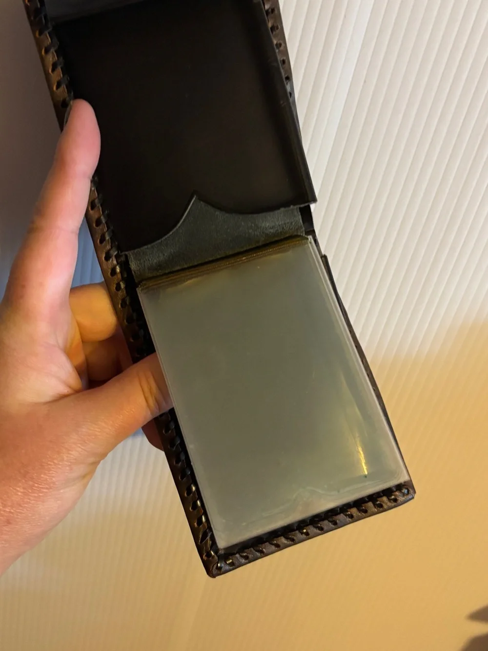 Hand-Tooled Leather Wallet with Deer Forest Scene - Brown